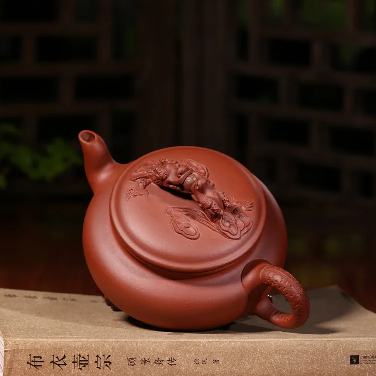 Известный фиолетовая глина yixing горшок художник, ручной работы Shuanglong опера жемчуг Фиолетовый Глиняный заварочный чайник путешествия чайный сервиз подарок