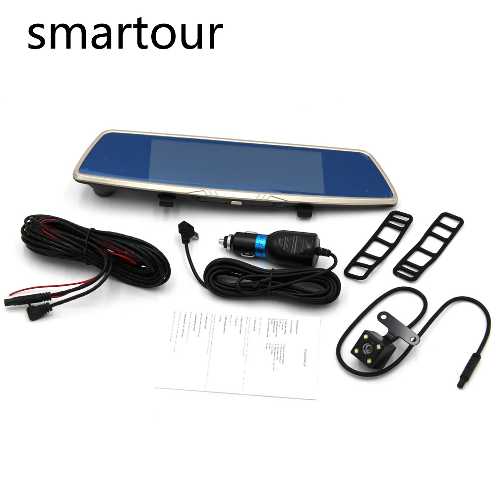 Smartour Автомобильное зеркало заднего вида HD 7 дюймов сенсорный экран 1080P водительский рекордер ночного видения DVR рекордер черный ящик камера заднего вида