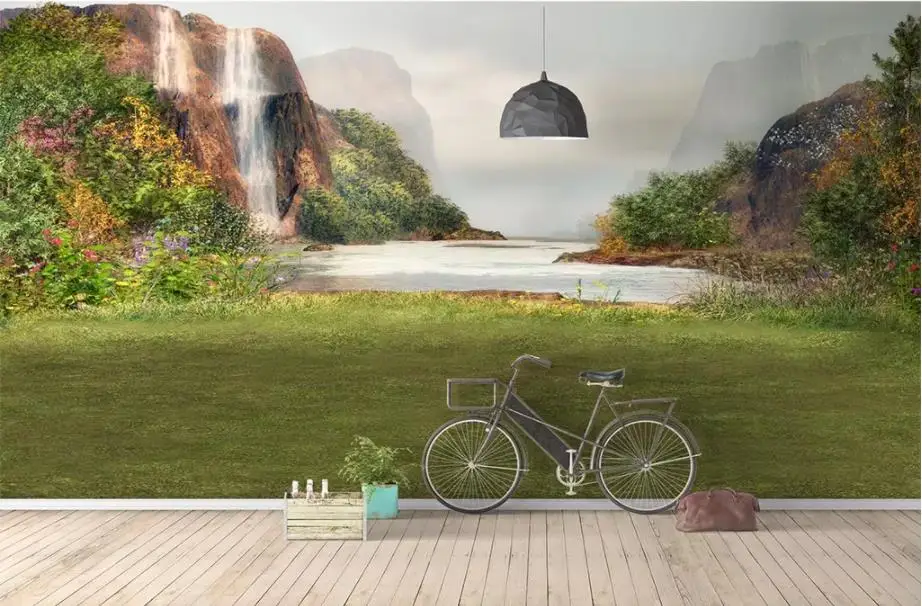 Пользовательские 3d обои Idyllic водопад для гостиной спальни на стену большая