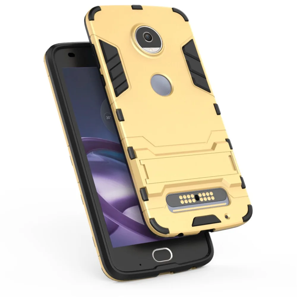 SATURCASE Hybrid 2 In 1 [PC Silicone] Dual-Layer Kickstand Protective Case Cover for Motorola Moto G4 G5 G5S G6 E5 Plus Z2 Play |