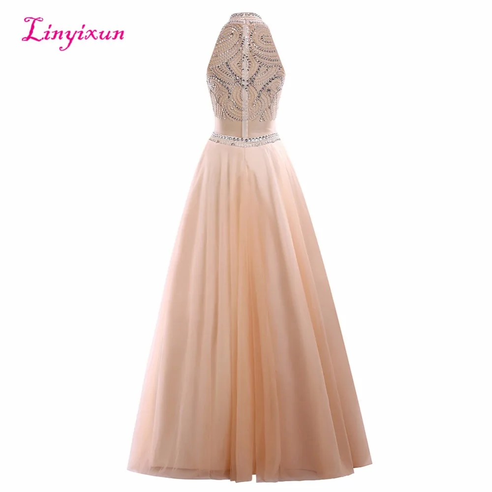 Платье Linyixun для выпускного бала из двух предметов 2017 длинное формальное вечернее