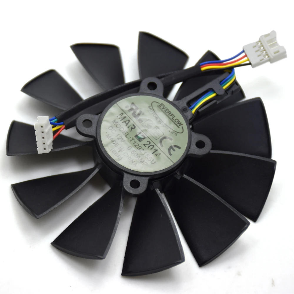 Графический вентилятор Everflow T129215SU 95 мм 4PIN 5PIN 12 В 0 5 А замена для ASUS GTX780/780TI