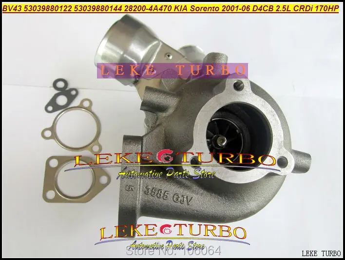 BV43 53039880122 53039700122 53039880144 53039700144 28200 4A470 282004A470 Turbo для KIA Sorento 2001 06 D4CB 2.5L CRDi 170HP|turbo turbo