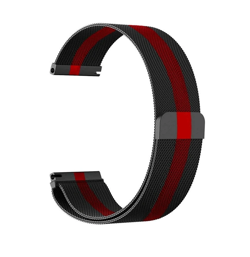 black-red Миланская петля браслет для samsung Galaxy часы активные полосы ремни из нержавеющей стали розовое золото ремешок для часов 20 мм наручные часы - Цвет: black-red
