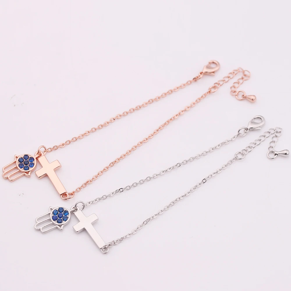 Браслеты с подвесками из бисера крест и дьявольский глаз | Украшения аксессуары