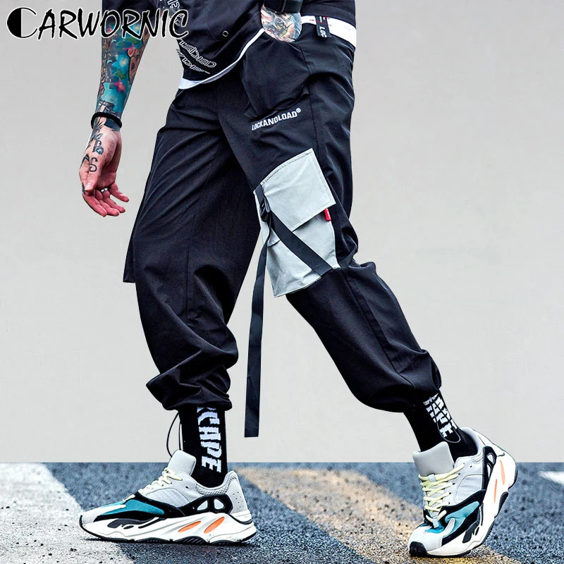 CARWORNIC мешковатые хип хоп шаровары Беговые Брюки мужские модные тактические