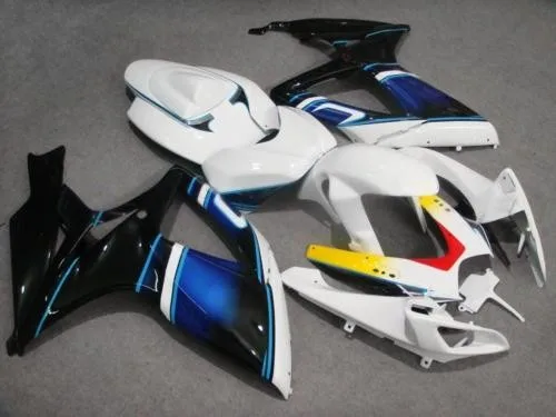 

Hey-Motorcycle Fairings For Suzuki GSXR GSX-R 600 750 GSXR600 GSXR750 2006 2007 K6 06 07 ABS Plastic Fairing black White BULE