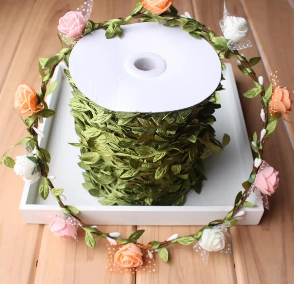 200 м/катушка искусственная ткань ива Плющ гирлянда для свадебной вечеринки венок