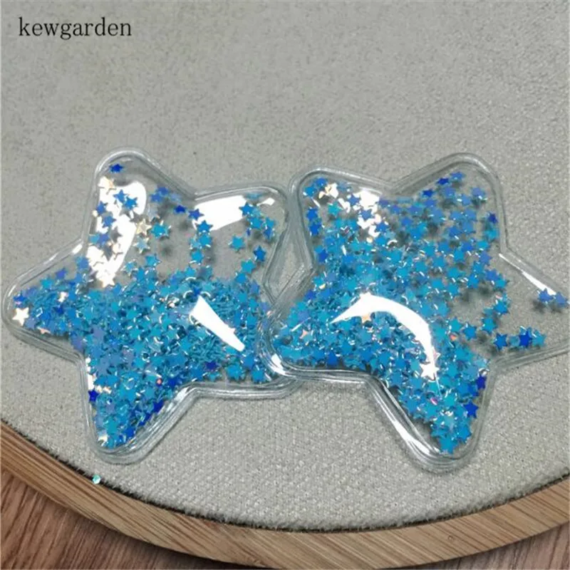 Kewgarden любовь звезды прозрачные зыбучие пески аксессуары для волос DIY шпильки для волос зажим Материал DIY ремесло принадлежности 5 см 15 шт