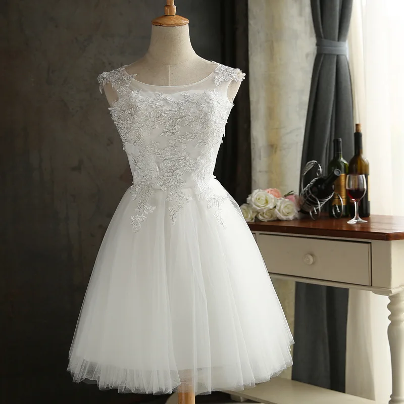 Новинка 2019 белое кружевное короткое свадебное платье на шнуровке оптовая