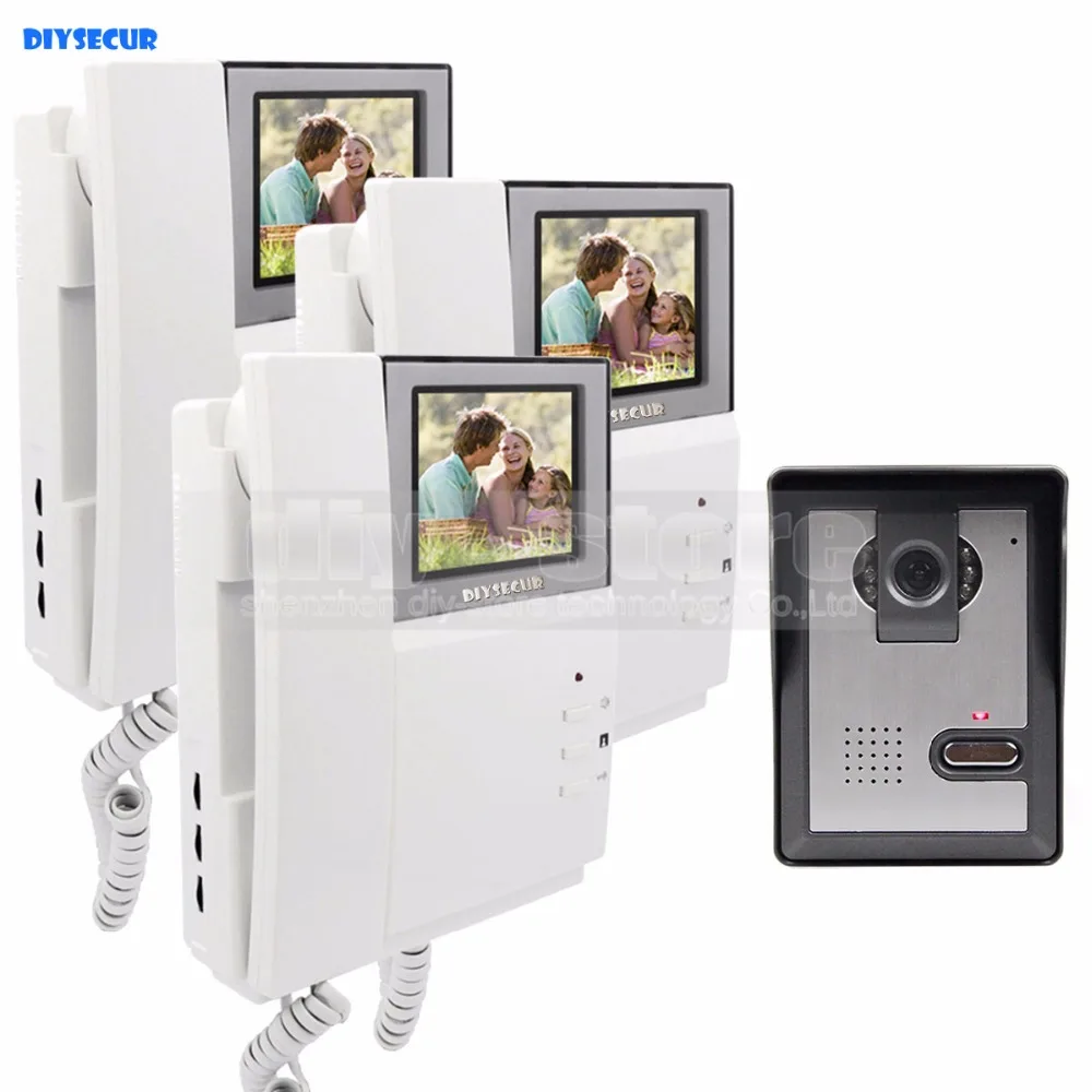 DIYSECUR 800x480 HD 4 3 дюймов видеодомофон дверной звонок 600TV Line наружный блок для