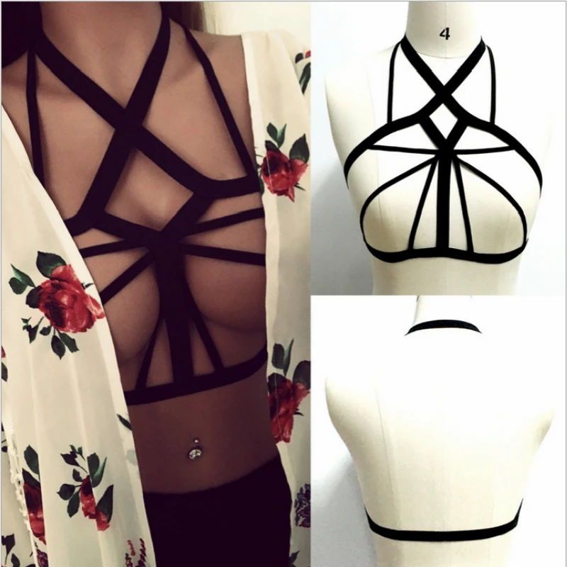 Сексуальный бандажный бюстгальтер Модный женский с лямкой через шею эластичная