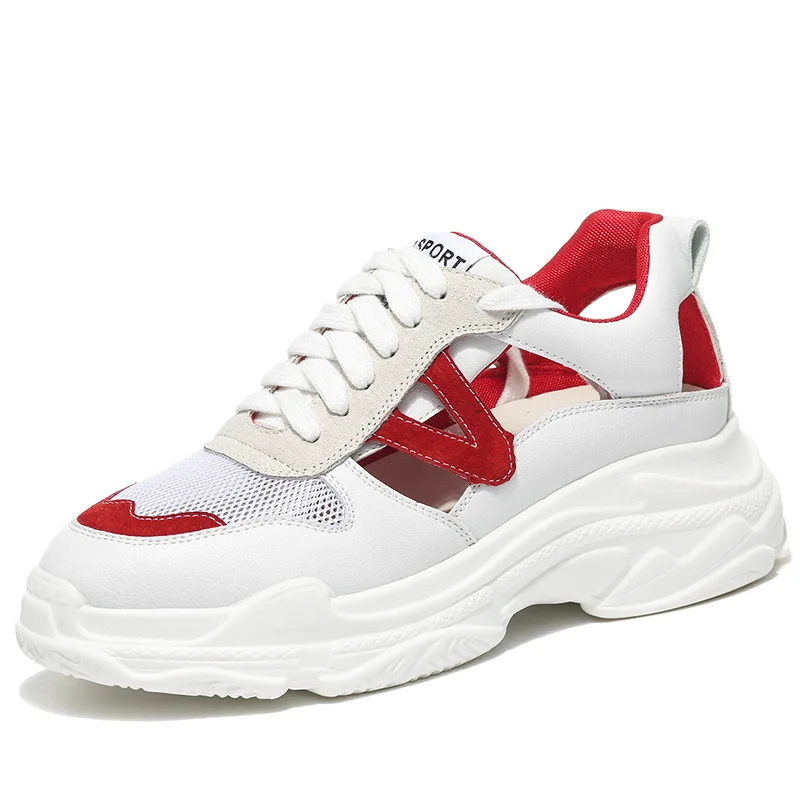 Женская обувь в стиле Харадзюку весенне Летние повседневные сандалии из дышащей