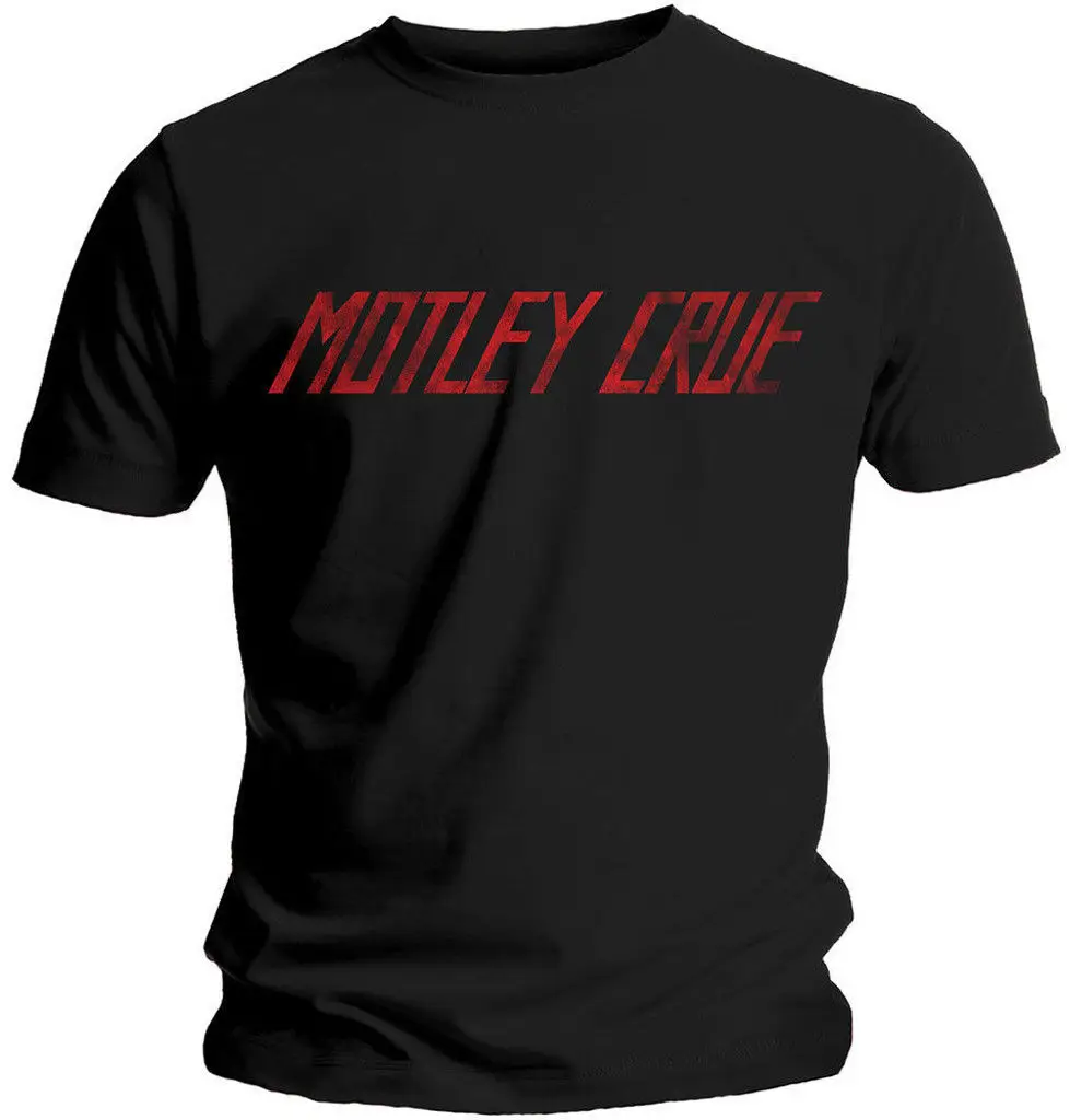 Motley Crue Distressed Logo' Футболка новая и официальная! Летняя мужская модная футболка