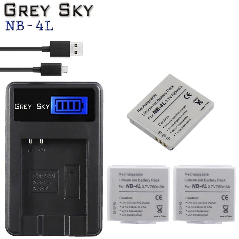 Charger and 3battery NB-4L NB 4L NB4L литий-ионных батарей+ ЖК-дисплей USB Зарядное устройство для Цифрового Фотоаппарата Canon IXUS 60 65 80 75 100 I20 110 115 120 130 117 220 225 - Цвет: Charger and 3battery