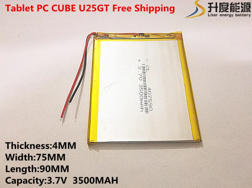 

Size 407590 3.7V 3500mah Lithium polymer Battery with Protection Board For PDA Tablet PCs Digital Products Free Shipping