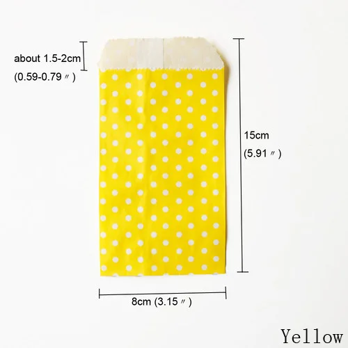 25pcs yellow 25 шт цветные точки горошек бумажные сумки для подарков вечерние сумка для угощений Бумажные Подарочные Сумки Свадебная сумка для конфет подарки принадлежности для рождения детей - Цвет: 25pcs yellow