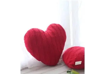 Нордическая простая вязаная подушка в форме сердца мягкая спинка шерстяная нить
