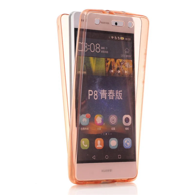 Мягкий чехол LUCKBUY для Huawei P8 Lite 2017 P9 Mini P10 Plus Honor 8 Mate 10 lite прозрачный 2 в 1 360 из ТПУ |