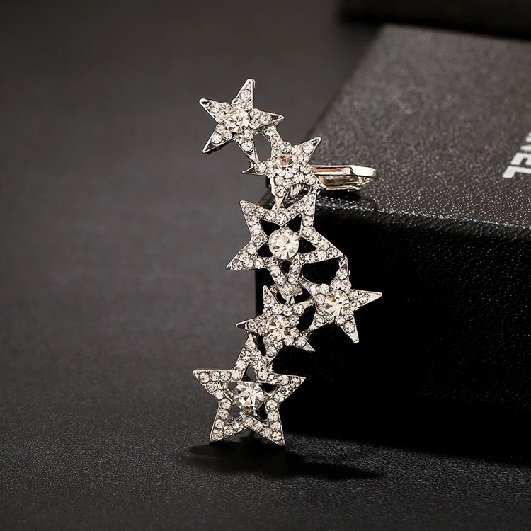 1 шт. правой и левой модные серьги-гвоздики со звездами Earcuff ювелирные с золотым оттенком серьги-клипсы для ушей манжеты для Для женщин