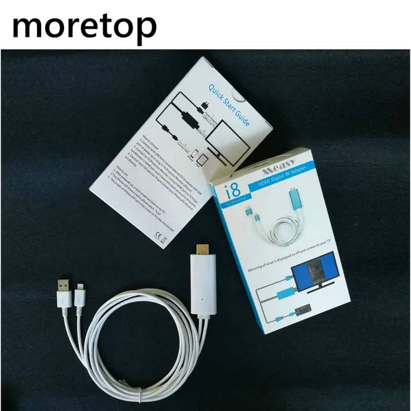 Measy i8 2 м Высокоскоростной Алюминиевый 8 контактный HDMI HDTV AV кабель для iPhone 5/5S/6/6