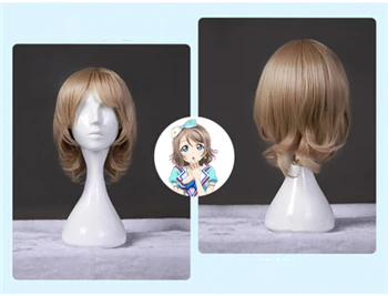 Вечерние платья для косплея Lovelive sunshine Happy train You Watanabe, костюмы на Хэллоуин для женщин, одежда в стиле аниме - Цвет: wig