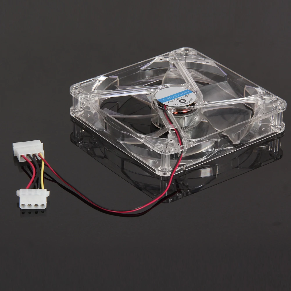 Новый прозрачный чехол для ПК 12 см с крассветодиодный подсветкой 7 лопастный