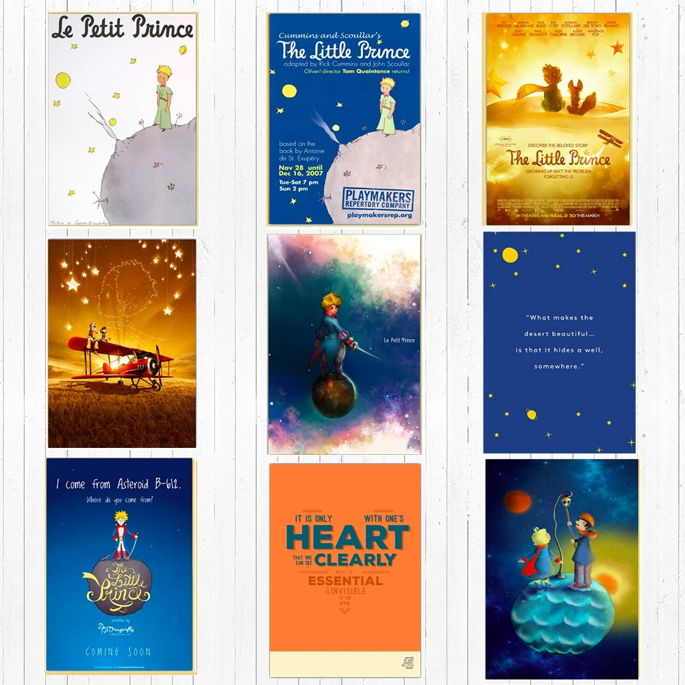 Le Petit Prince Little Canvas Painting Vintage Wall Kraft Posters Stickers Home Decoration Picture Living Room | Дом и сад