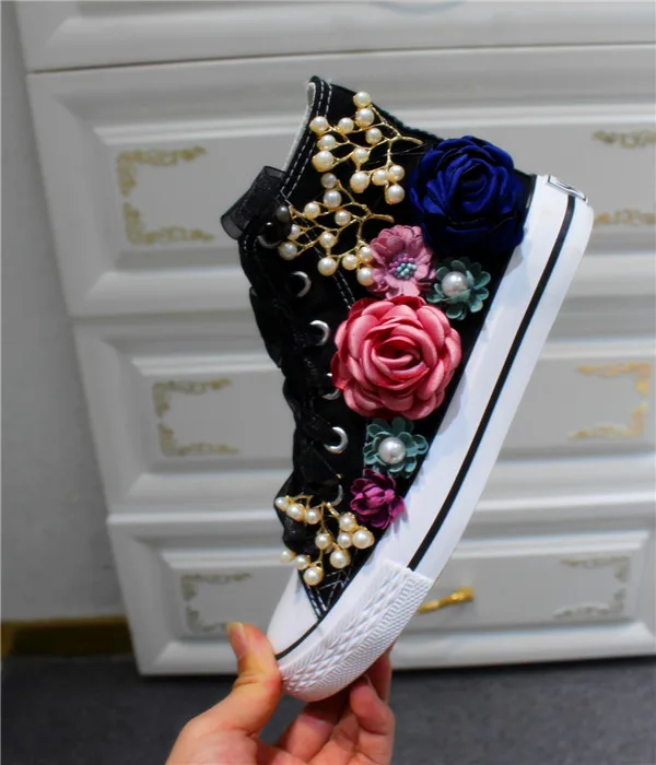 

Лидер продаж 2019, парусиновая обувь на плоской подошве с цветочным декором, маленький размер, для детей, на шнуровке, с круглым носком, повсед...