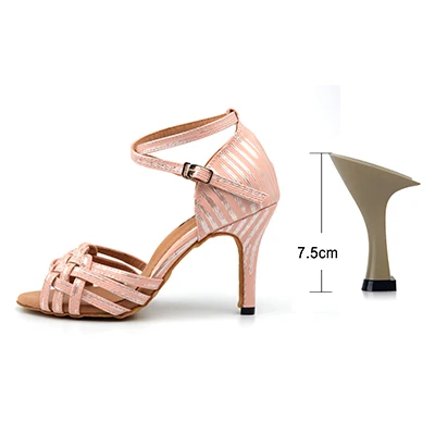 Pink 7.5cm SHOYDANC/женская Танцевальная бальная туфля для танго; женская обувь на каблуке; женская обувь для латиноамериканских танцев; четыре цвета - Цвет: Pink 7.5cm