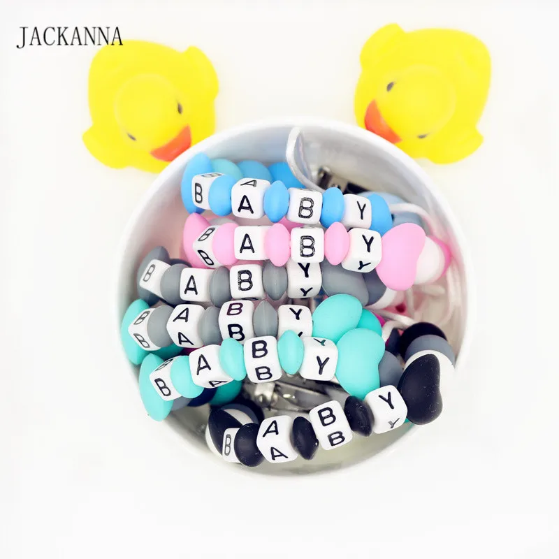 Персонализированная цепочка для детской соски Детские пустышки зажимы