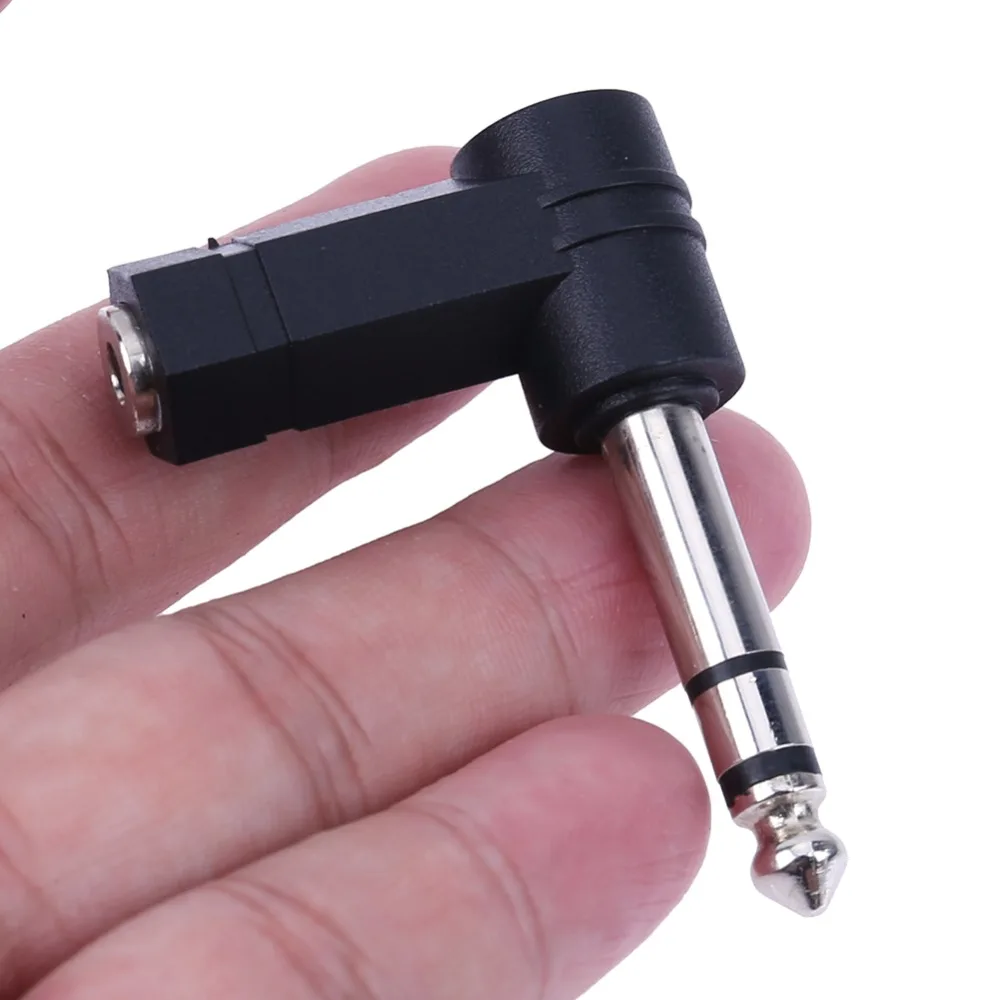 

90 Degrees 3.5 to 6.35/6.5mm 1/4" Mono Jack Stereo Speaker Audio Adapter Plug 3.5mm TRS Connector Converter AUX Headphone Cable
