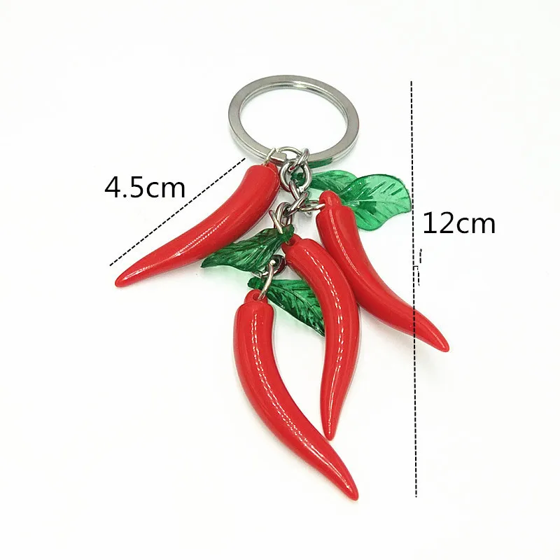 Fashion Keychain Bag Cute Resin Chilli Pendant Creative Chili Key Chain Car Key Ring Female Jewelry Holiday Gift