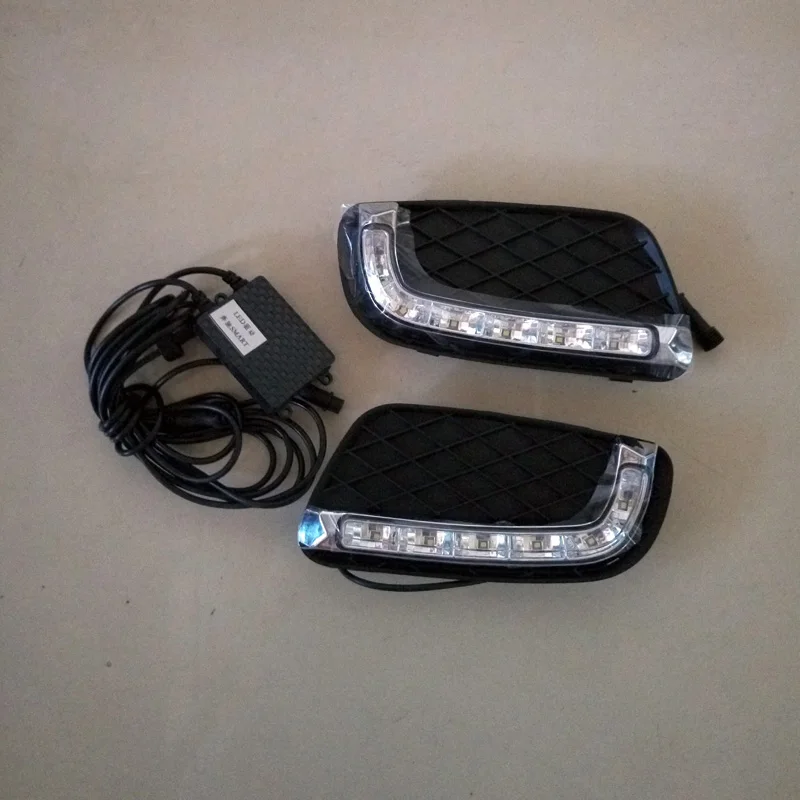 YMI супер яркость DRL Дневной ходовой светильник противотуманная фара для Mercedes Benz