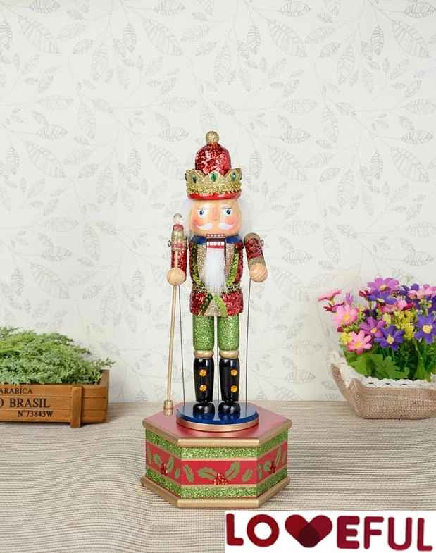 Новый Рождественский праздничный гайковёр Музыкальная шкатулка с усами высотой