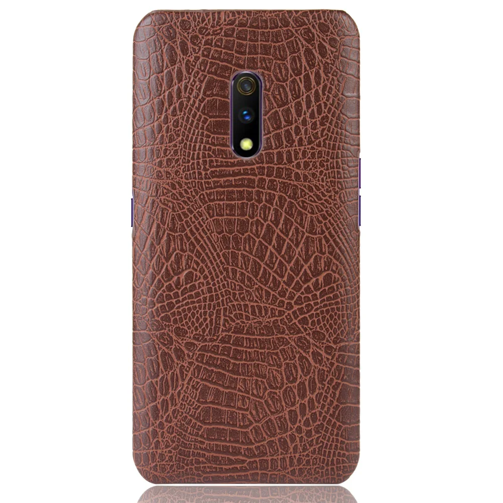 Жесткий чехол для телефона из искусственной кожи крокодила Oppo Realme X lite K3