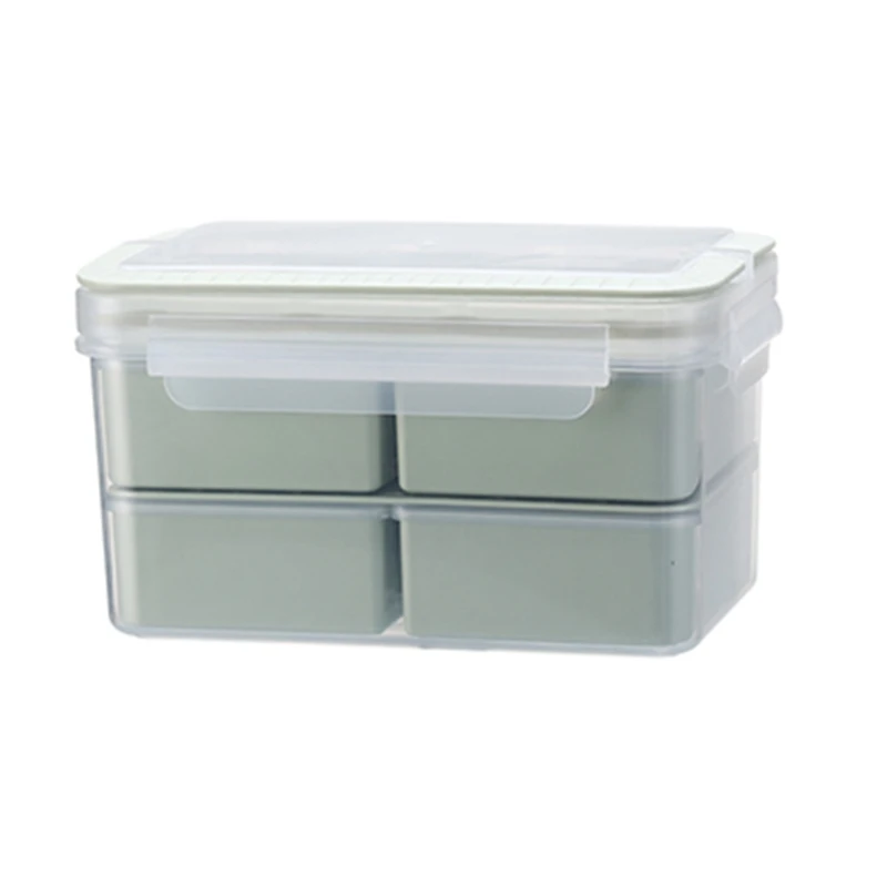 Microwave lunch box Leakproof Double layer Large Capacity Bento Box Set For Heated Food Containers Rectangular hand strap cover | Дом и сад