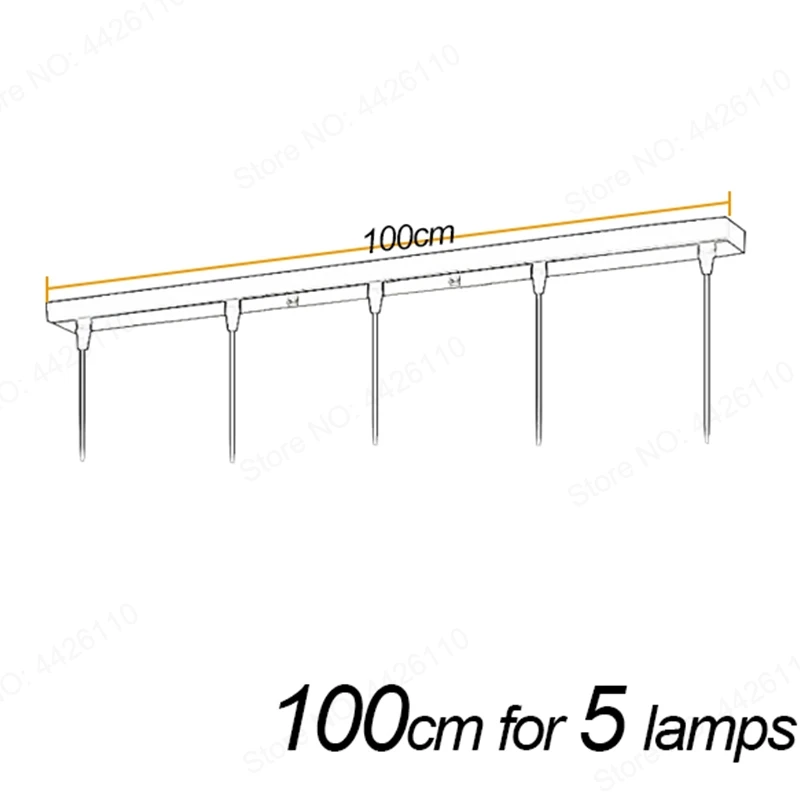 Bar 100cm 5 lamps Подвесной светильник аксессуар 3 лампы Длинные круглые потолочные навесы для подвесных светильников Подвесная лампа DIY - Цвет корпуса: Bar 100cm 5 lamps