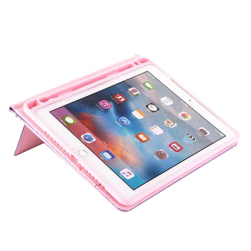 Для iPad 9,7 5-го 6-го поколения чехол с держателем карандаша чехол для iPad Air 1 2 iPad Pro 9,7 Funda блестящий чехол+ подарки