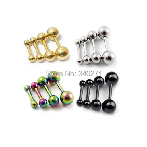 Free shipping Punk Fashion Stainless Steel Barbell Earring Piercing Ear bone nail Titanium Dumbbell Earrings | Украшения и