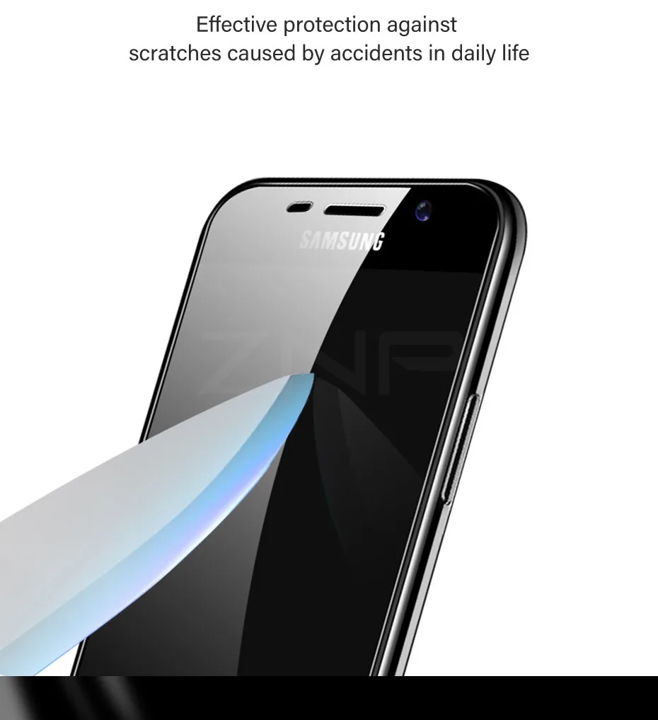 ZNP 2 шт защитное закаленное стекло для samsung A3 A5 A7 полноэкранная пленка для Galaxy A6 A8 Plus A5 стеклянная пленка
