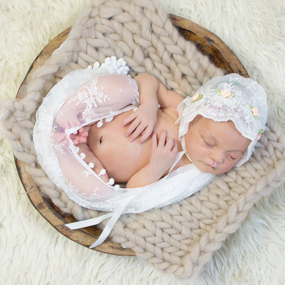Кружевное детское одеяло для фотосъемки новорожденных реквизит аксессуары