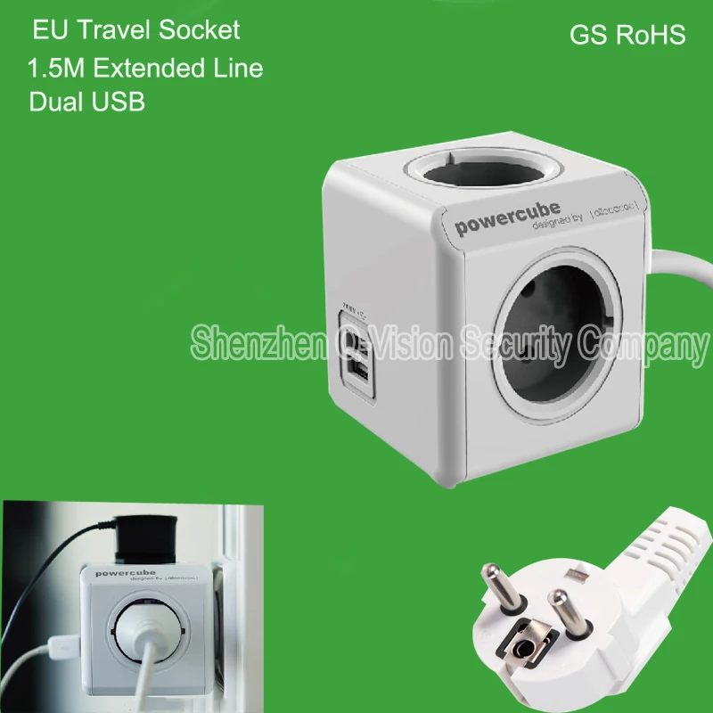 Allocacoc ЕС PowerCube Гнездо Удлинитель DE Зажигания 4 Розетки Адаптер 16A/100-240 В Умный Дом 1.5