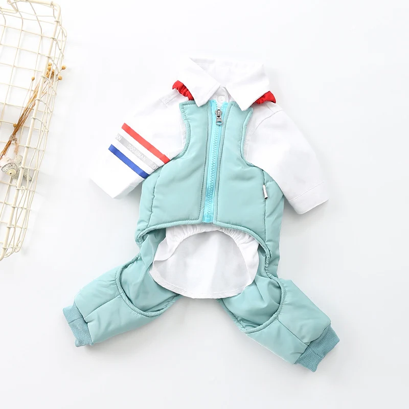 Green-Two Piece Suit Одежда для собак Зимний официальный костюм для собак Свадебный костюм для собак двухсекционный костюм Одежда для куртка для собаки зимняя куртка для французского бульдога - Цвет: Green-Two Piece Suit