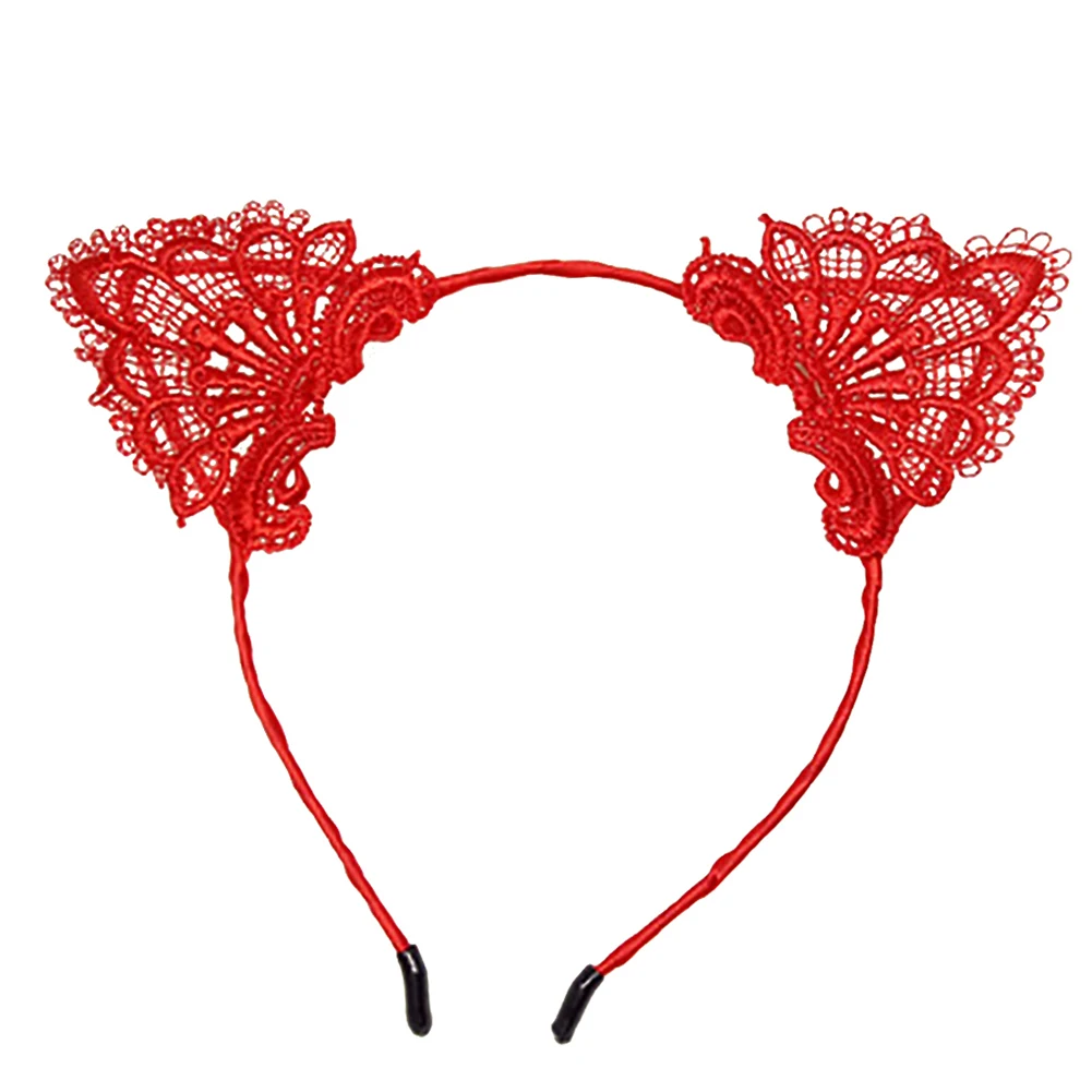 Bluelans Girls Kids Cute Black Cat Ear Headwear Party Lace Hair Head Bands Headband | Украшения и аксессуары