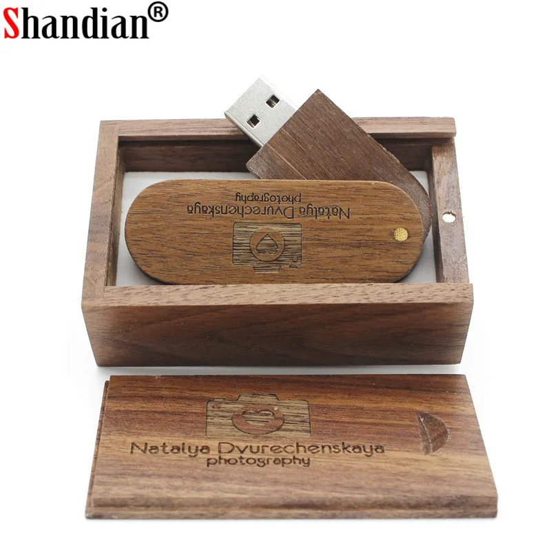 SHANDIAN деревянный портативный деревянный USB флеш-накопитель, 4 ГБ, 8 ГБ, 16 ГБ, 32 ГБ, 64 ГБ, USB 2,0, карта памяти, u-образный диск, свадебные подарки