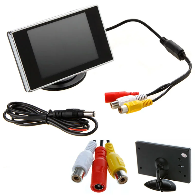3 5 дюймовый автомобильный монитор TFT LCD 320*240 цветной экран 4:3 2 сторонний видеовход
