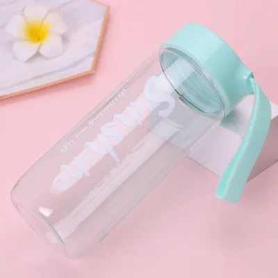 GREEN-600ML RUIDA стеклянная бутылка для воды с силиконовым покрытием портативные бутылки для воды на открытом воздухе Дорожная пластиковая бутылка Студенческая посуда для напитков лучший подарок - Цвет: GREEN-600ML