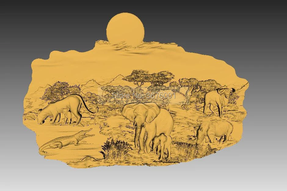 Природа животные 3D STL модель для ЧПУ маршрутизатор гравер резьба машина рельеф