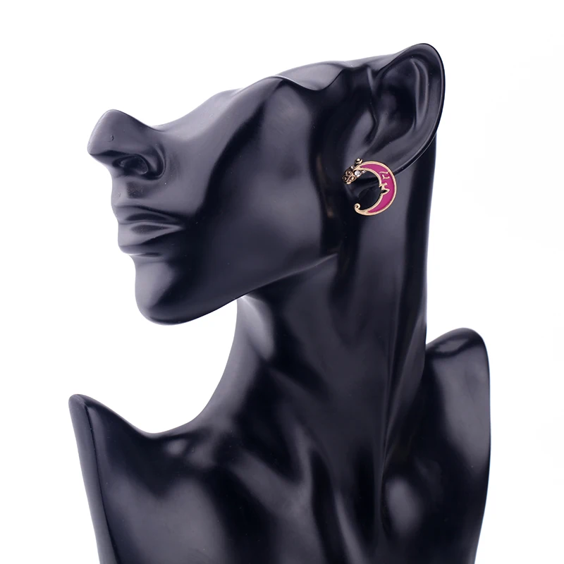 Большие цены Симпатичные синие и фиолетовые эмалевые серьги-гвоздики в форме